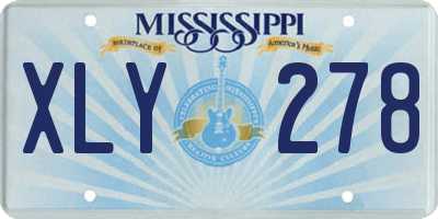 MS license plate XLY278