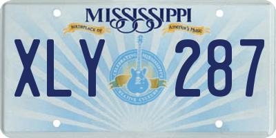 MS license plate XLY287