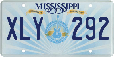 MS license plate XLY292