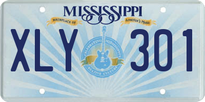 MS license plate XLY301