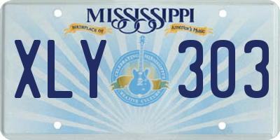 MS license plate XLY303