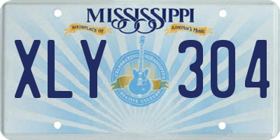 MS license plate XLY304