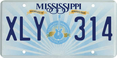 MS license plate XLY314