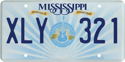 MS license plate XLY321