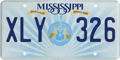 MS license plate XLY326
