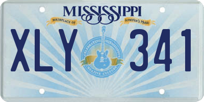 MS license plate XLY341