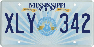 MS license plate XLY342