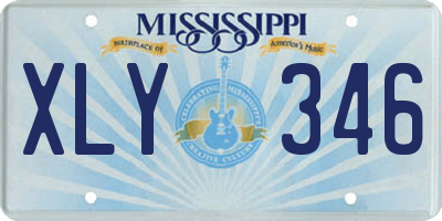 MS license plate XLY346