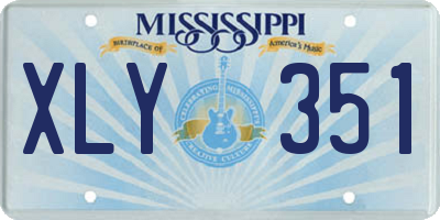 MS license plate XLY351