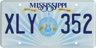 MS license plate XLY352
