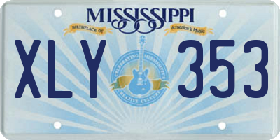 MS license plate XLY353