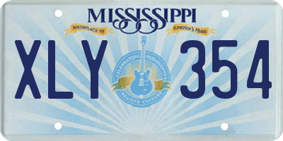 MS license plate XLY354