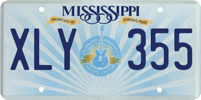 MS license plate XLY355