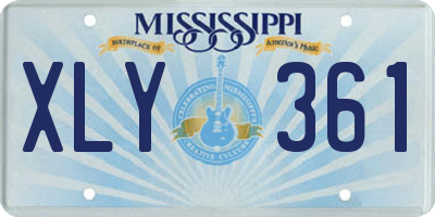MS license plate XLY361