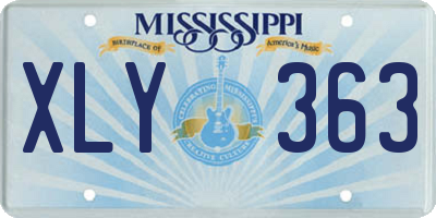 MS license plate XLY363
