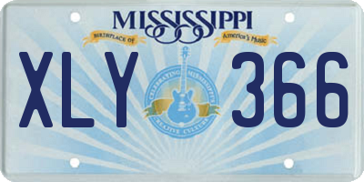MS license plate XLY366