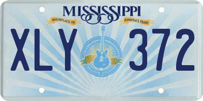 MS license plate XLY372