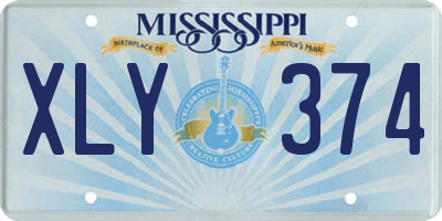 MS license plate XLY374