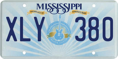 MS license plate XLY380