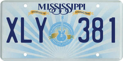 MS license plate XLY381