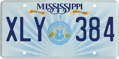 MS license plate XLY384