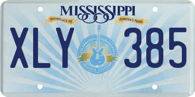 MS license plate XLY385