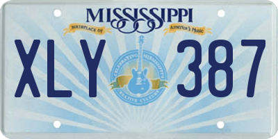 MS license plate XLY387