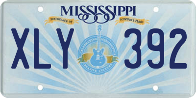 MS license plate XLY392