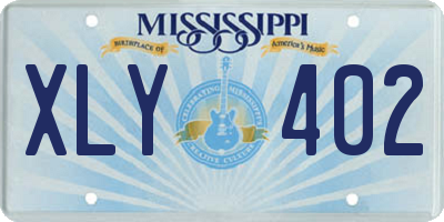 MS license plate XLY402