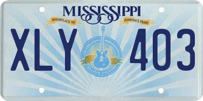 MS license plate XLY403