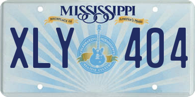 MS license plate XLY404