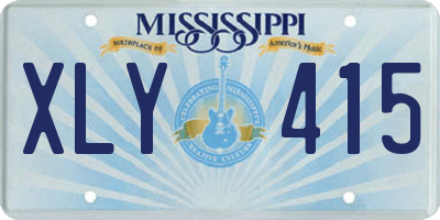 MS license plate XLY415