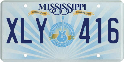 MS license plate XLY416