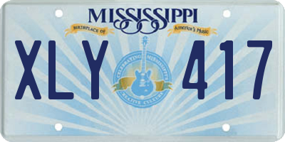 MS license plate XLY417