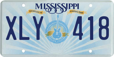 MS license plate XLY418