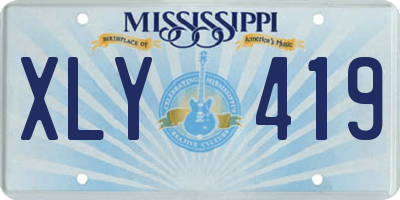 MS license plate XLY419