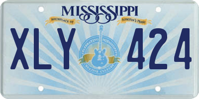 MS license plate XLY424