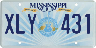 MS license plate XLY431