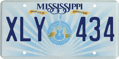 MS license plate XLY434