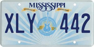 MS license plate XLY442