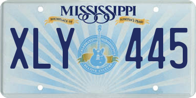 MS license plate XLY445