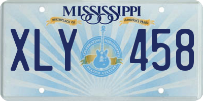 MS license plate XLY458