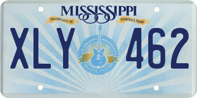 MS license plate XLY462