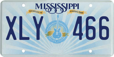 MS license plate XLY466
