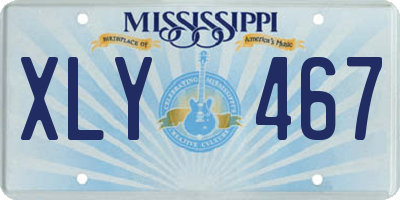 MS license plate XLY467