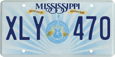 MS license plate XLY470