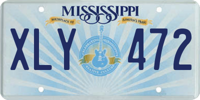 MS license plate XLY472