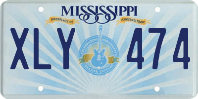 MS license plate XLY474
