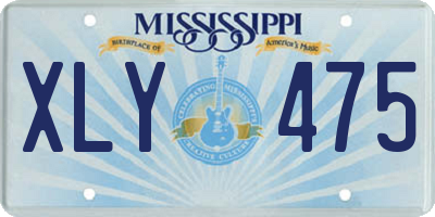 MS license plate XLY475