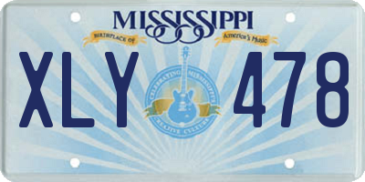 MS license plate XLY478